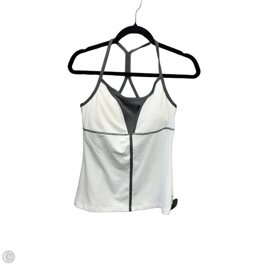 Athletic Tank Top By Reebok In Grey & White, Size: L