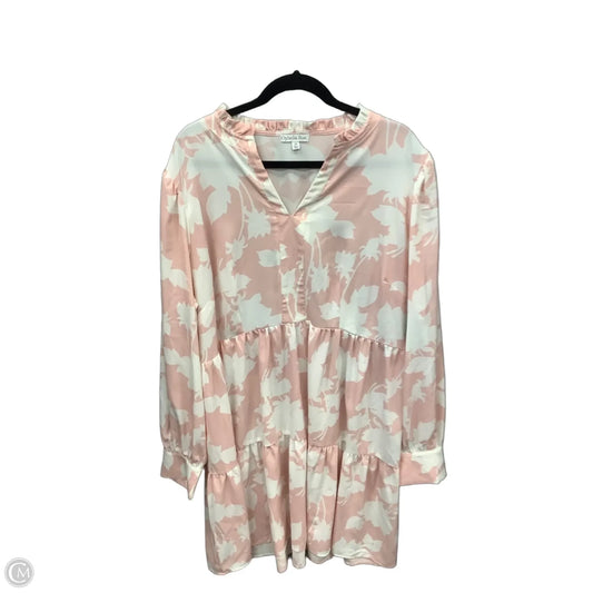 Dress Casual Midi By Ophelia Roe In Pink & White, Size: 2x