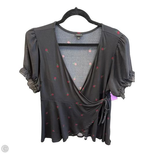 Blouse Short Sleeve By Torrid In Black & Red, Size: 1x