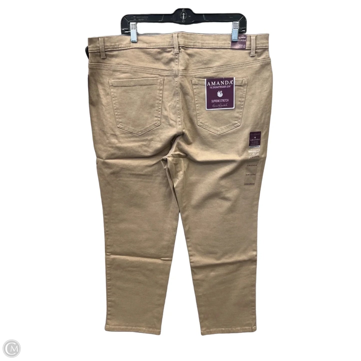 Jeans Straight By Gloria Vanderbilt In Taupe, Size: 18