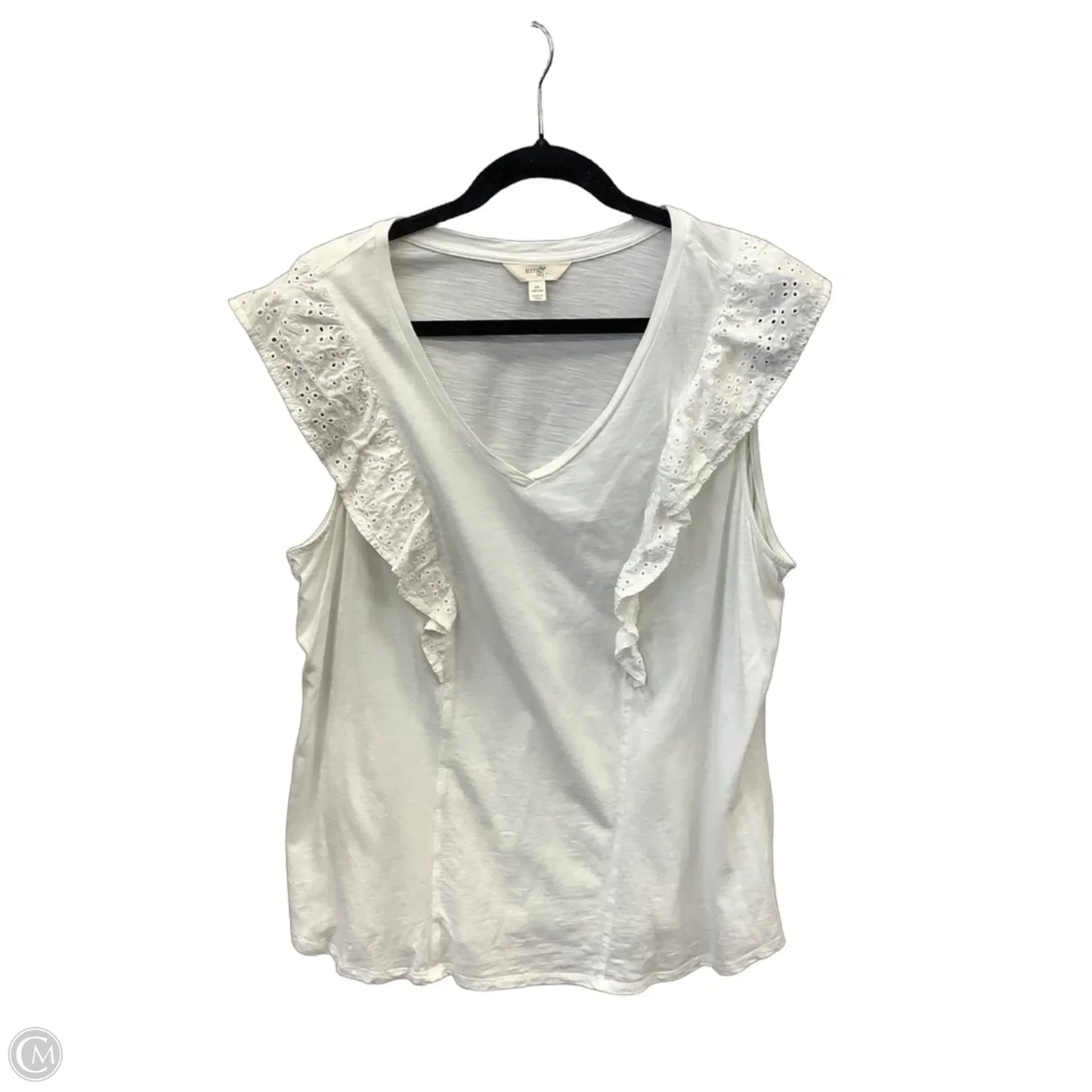 Top Sleeveless By Terra & Sky In White, Size: 2x