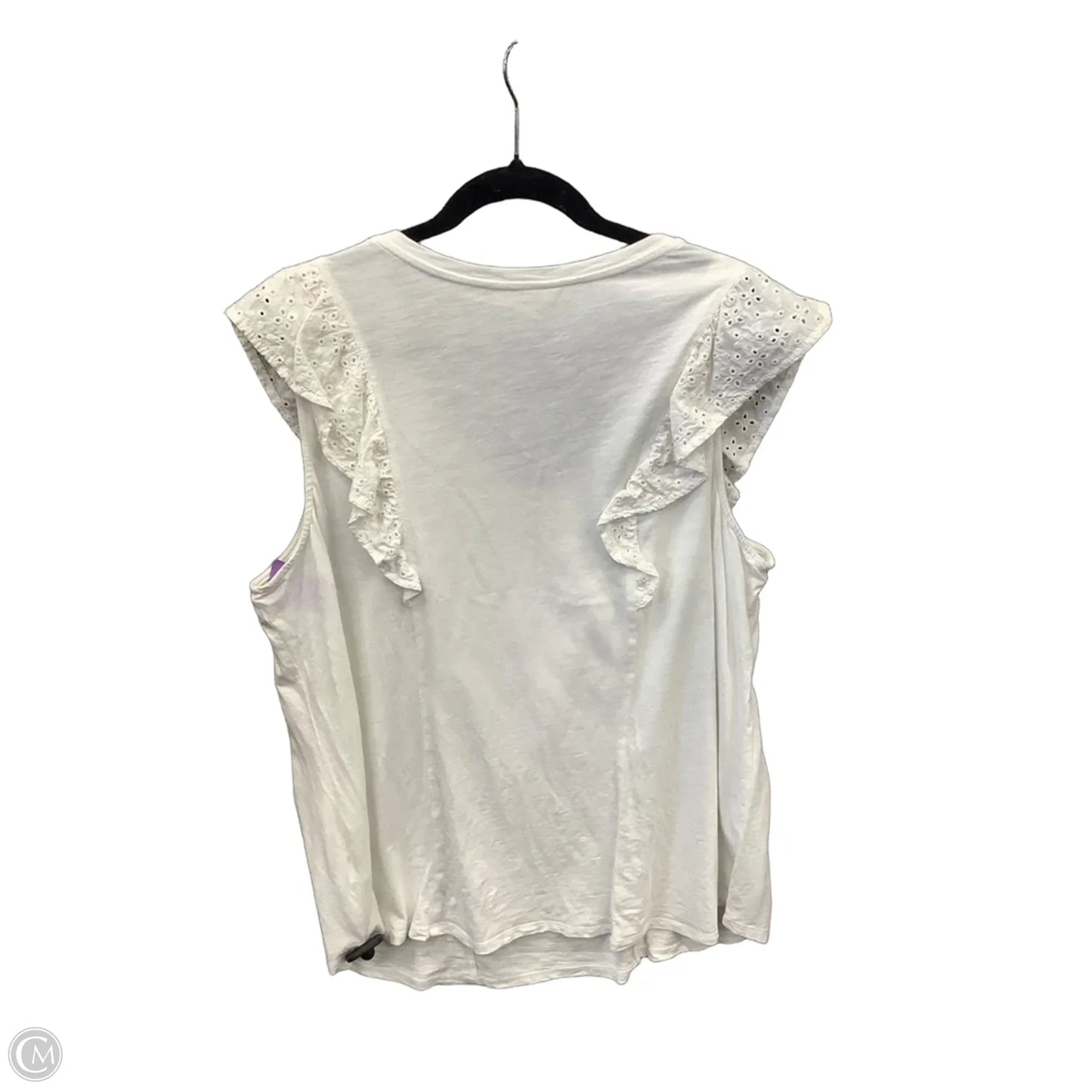 Top Sleeveless By Terra & Sky In White, Size: 2x