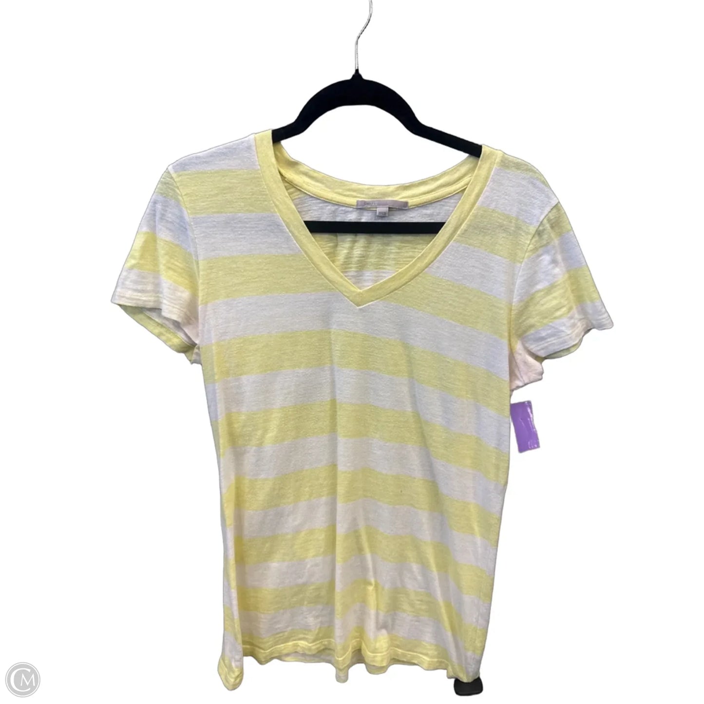 Top Short Sleeve By Gap In Striped Pattern, Size: L