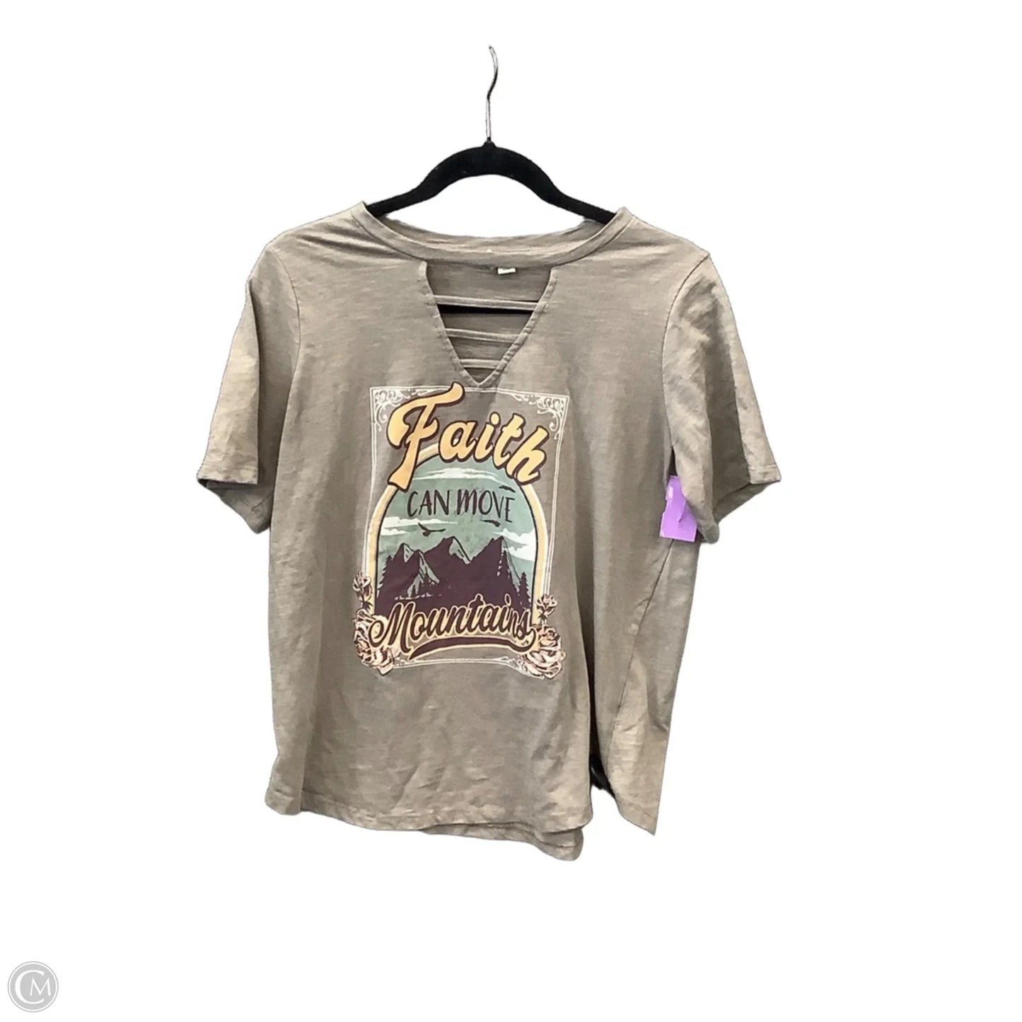 Top Short Sleeve By Cato In Grey, Size: M