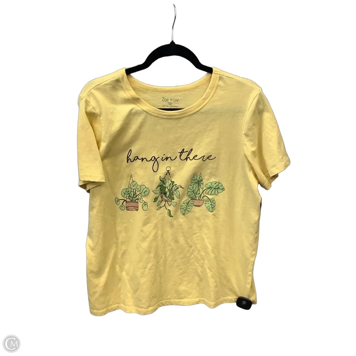 Top Short Sleeve By Zoe And Liv In Yellow, Size: L