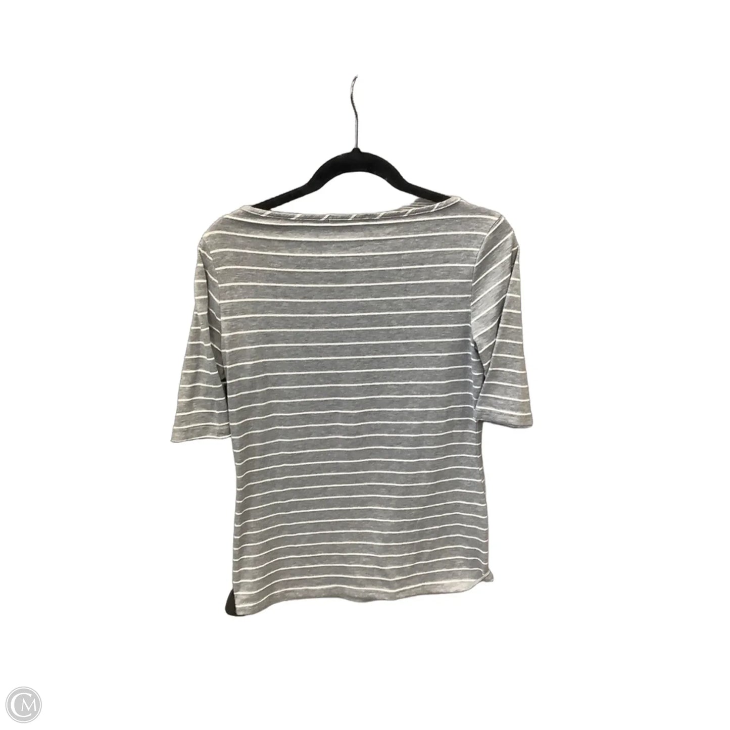 Top Short Sleeve By Green Envelope In Grey & White, Size: L
