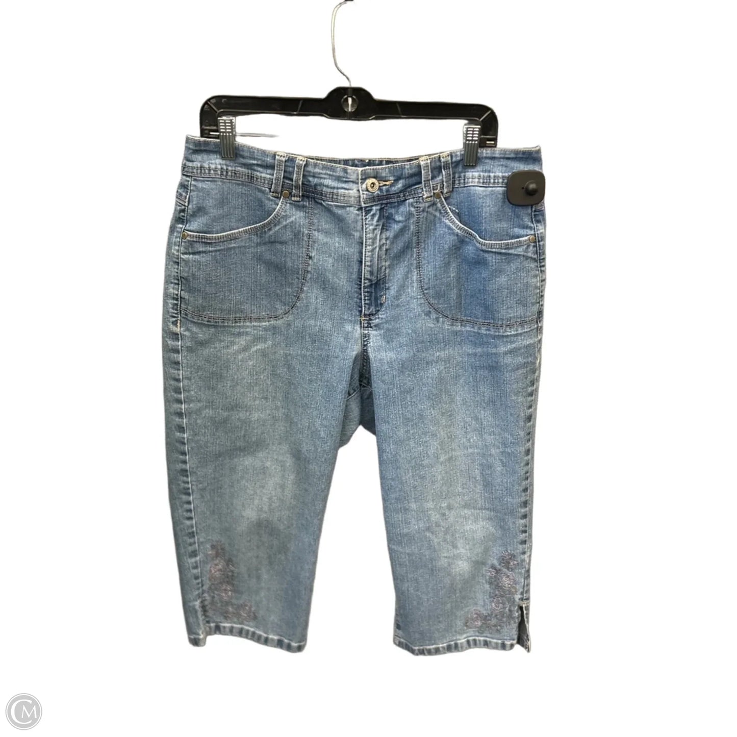 Capris By Gloria Vanderbilt In Blue Denim, Size: 14