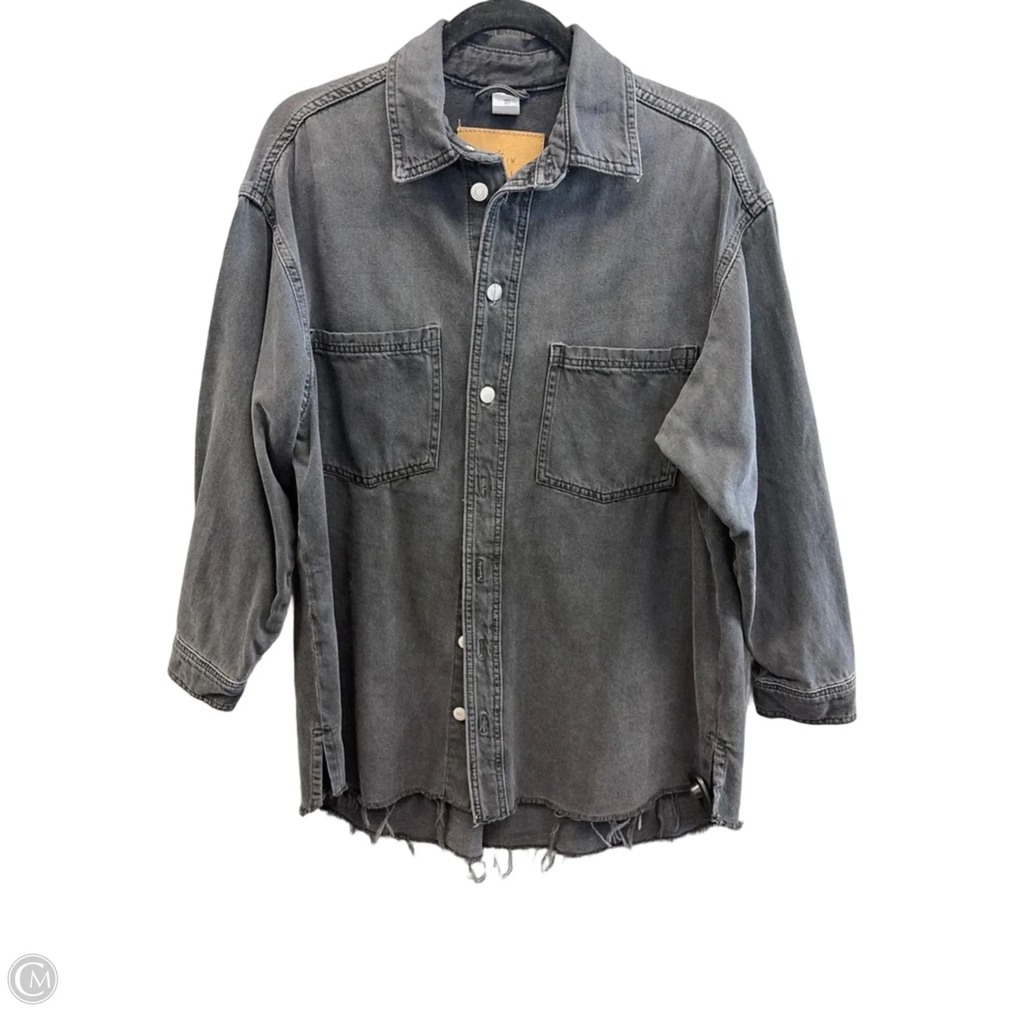 Jacket Shirt By Clothes Mentor In Black, Size: S
