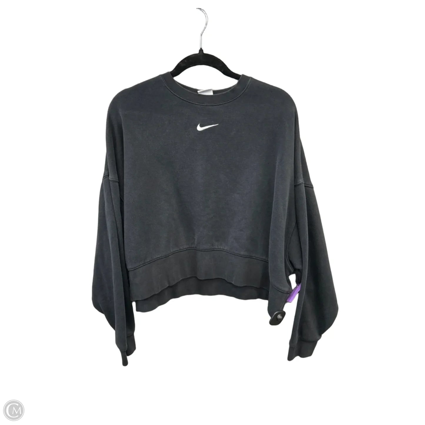 Athletic Sweatshirt Crewneck By Nike Apparel In Black, Size: M