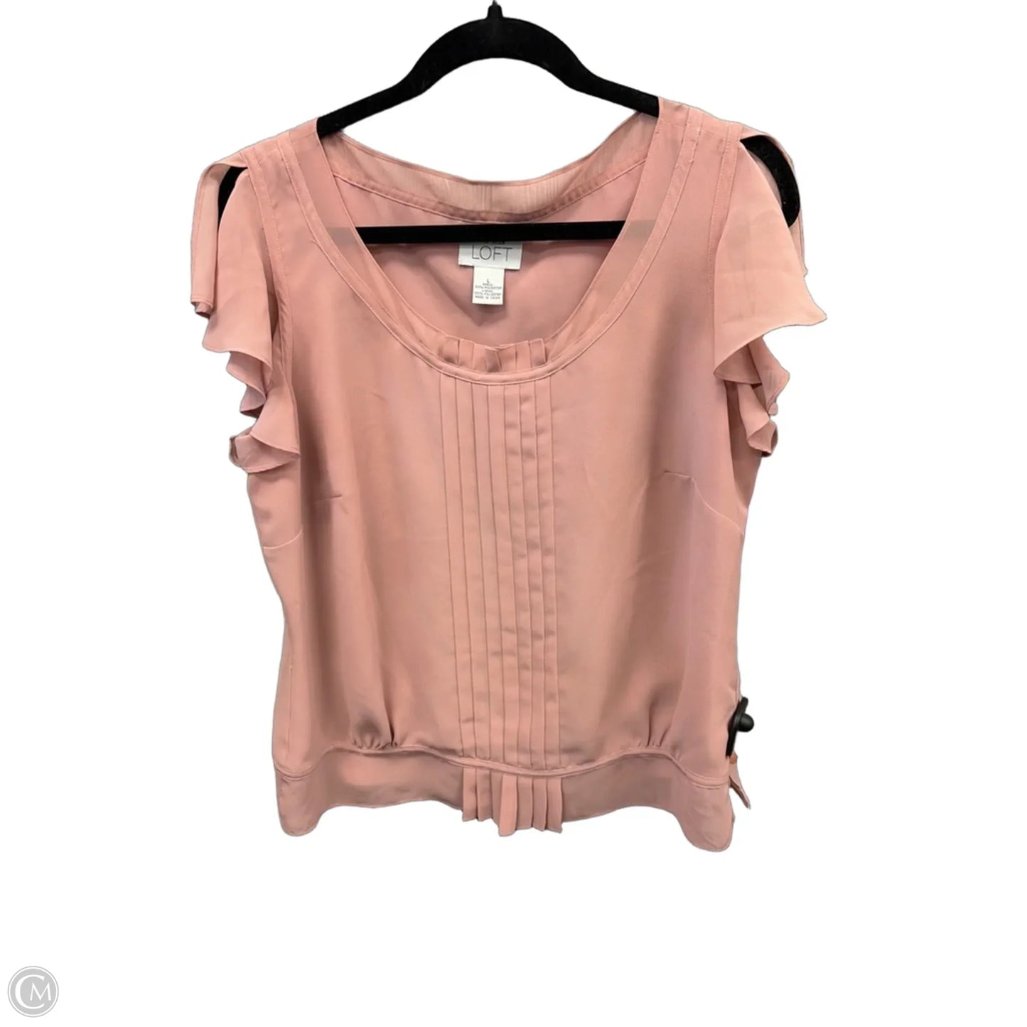 Blouse Short Sleeve By Loft In Pink, Size: L