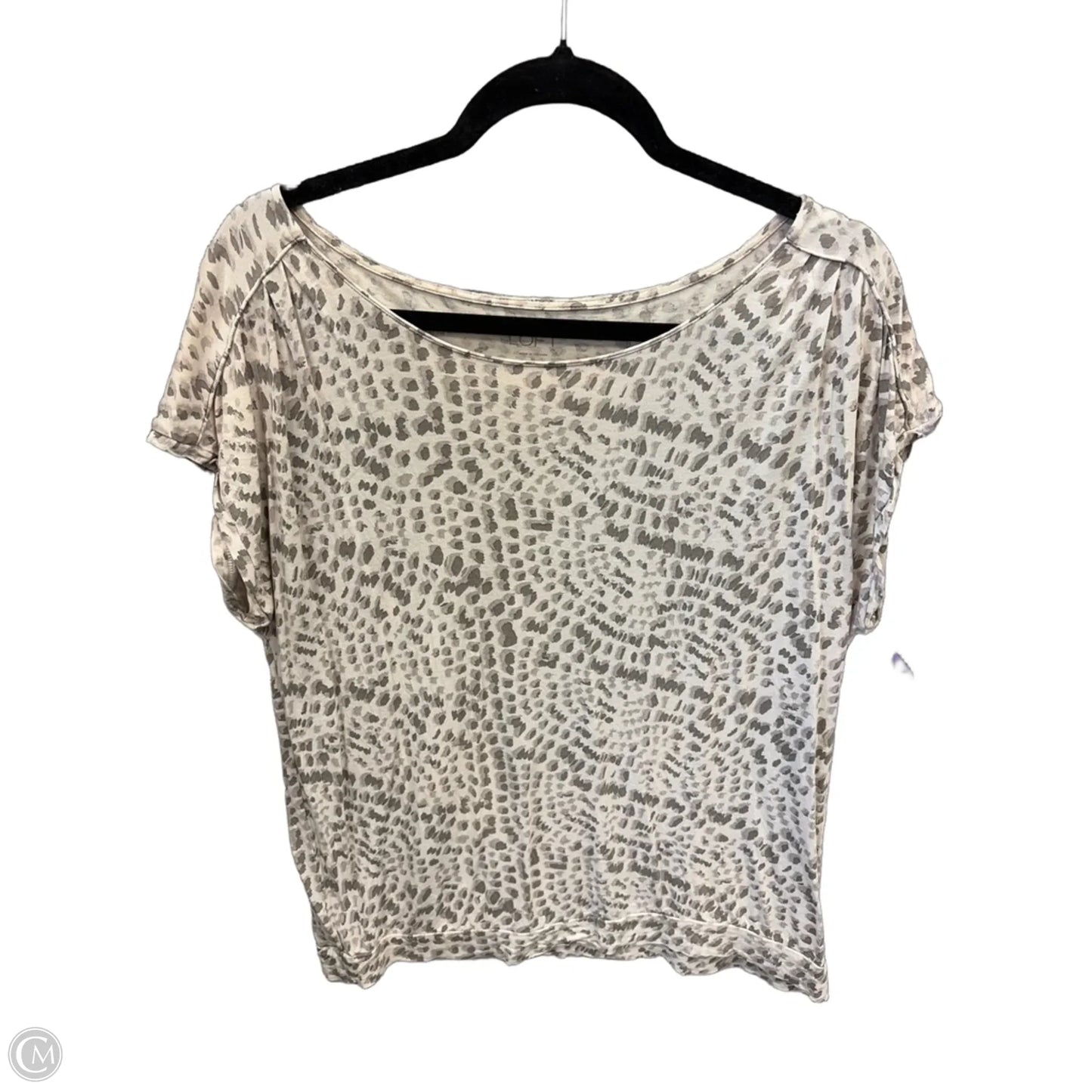 Top Short Sleeve By Loft In Leopard Print, Size: Xl