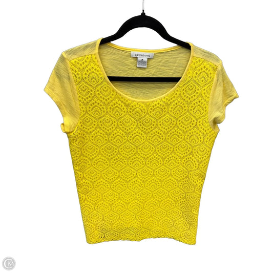 Top Short Sleeve By Liz Claiborne In Yellow, Size: M