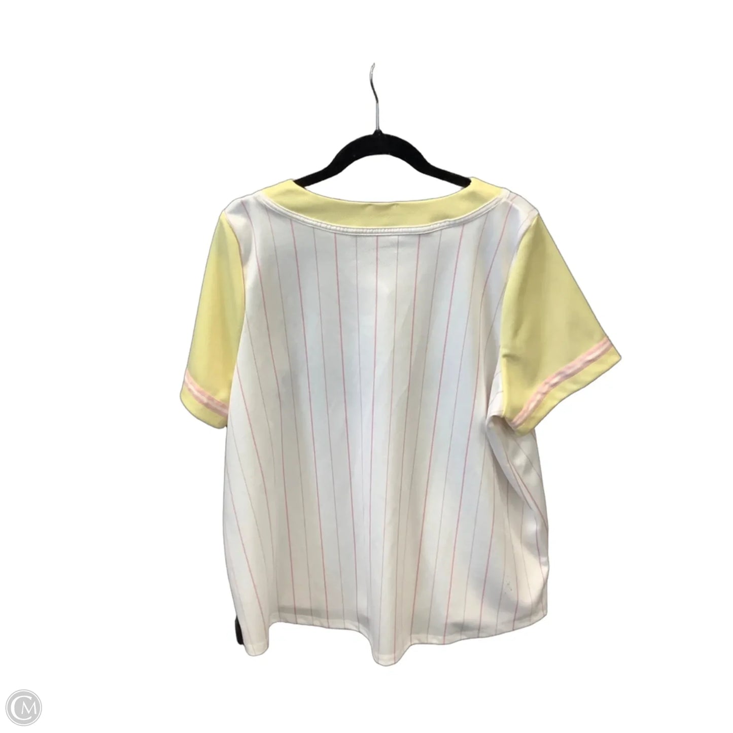 Top Short Sleeve By La Hearts In White & Yellow, Size: L