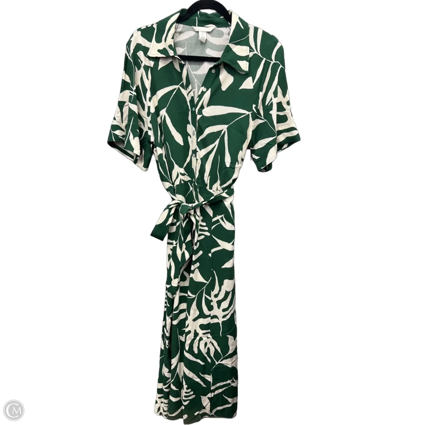 Dress Casual Maxi By H&m In Cream & Green, Size: S