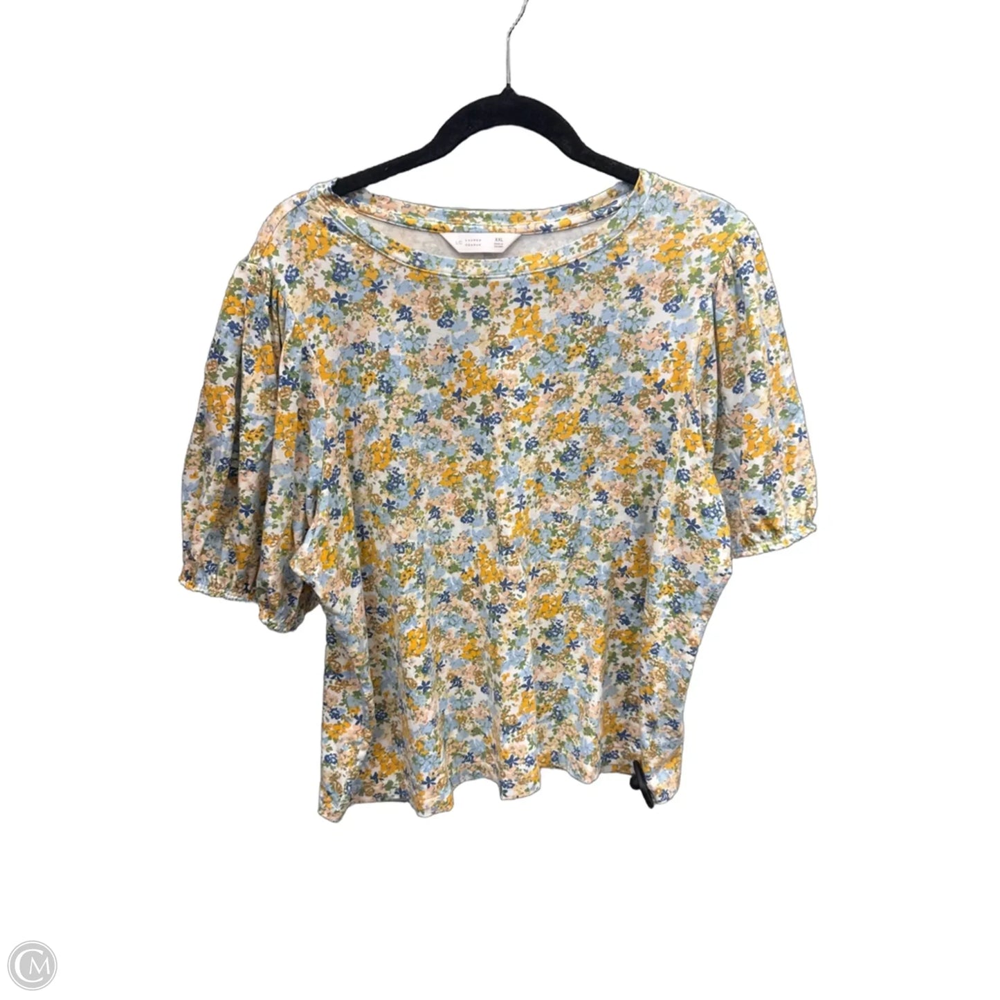 Top Short Sleeve By Lc Lauren Conrad In Floral Print, Size: Xxl