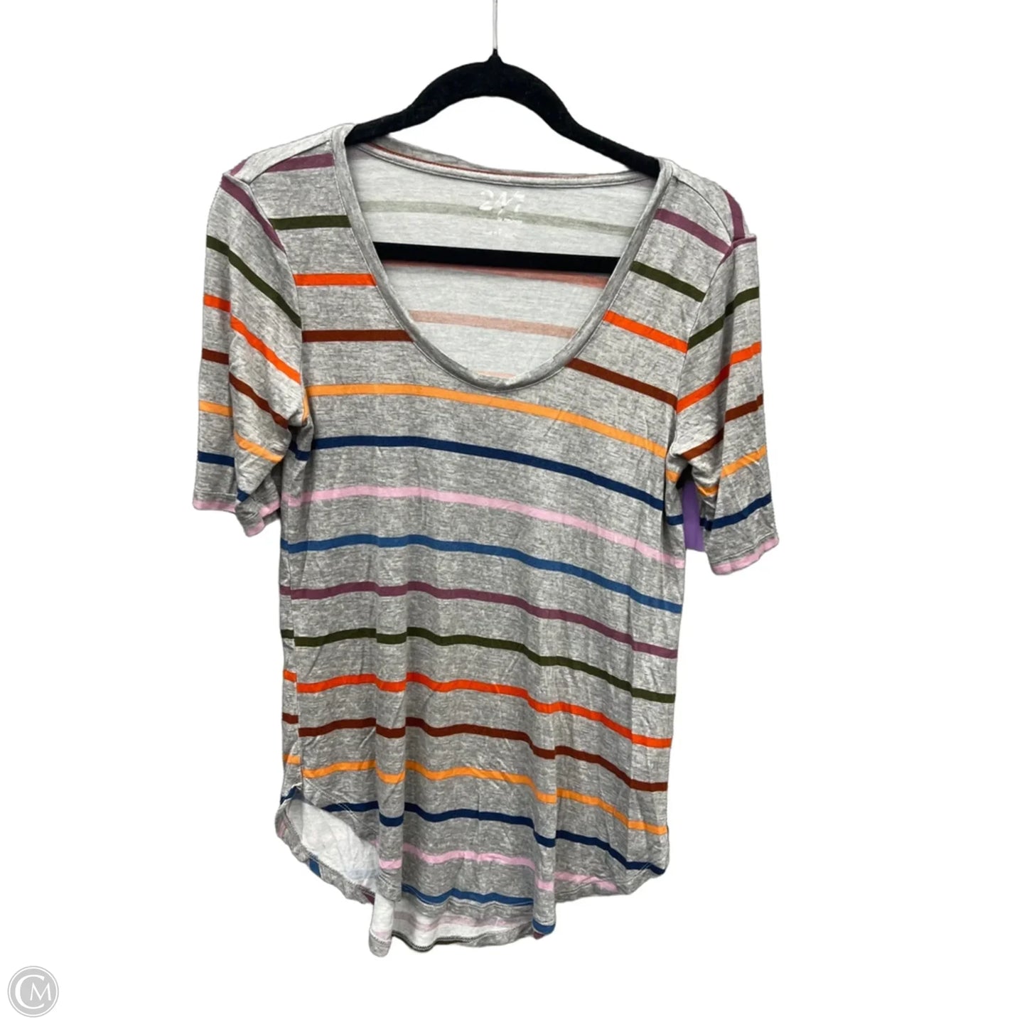 Top Short Sleeve By Maurices In Striped Pattern, Size: S