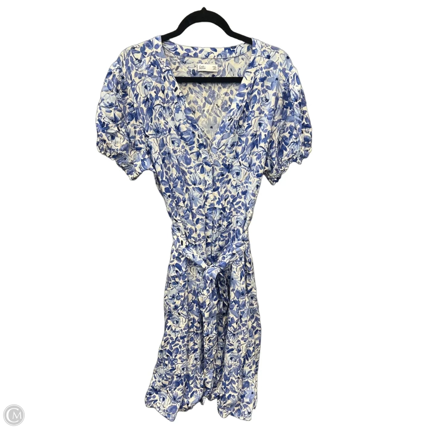 Dress Casual Midi By Croft And Barrow In Blue & White, Size: Xxl