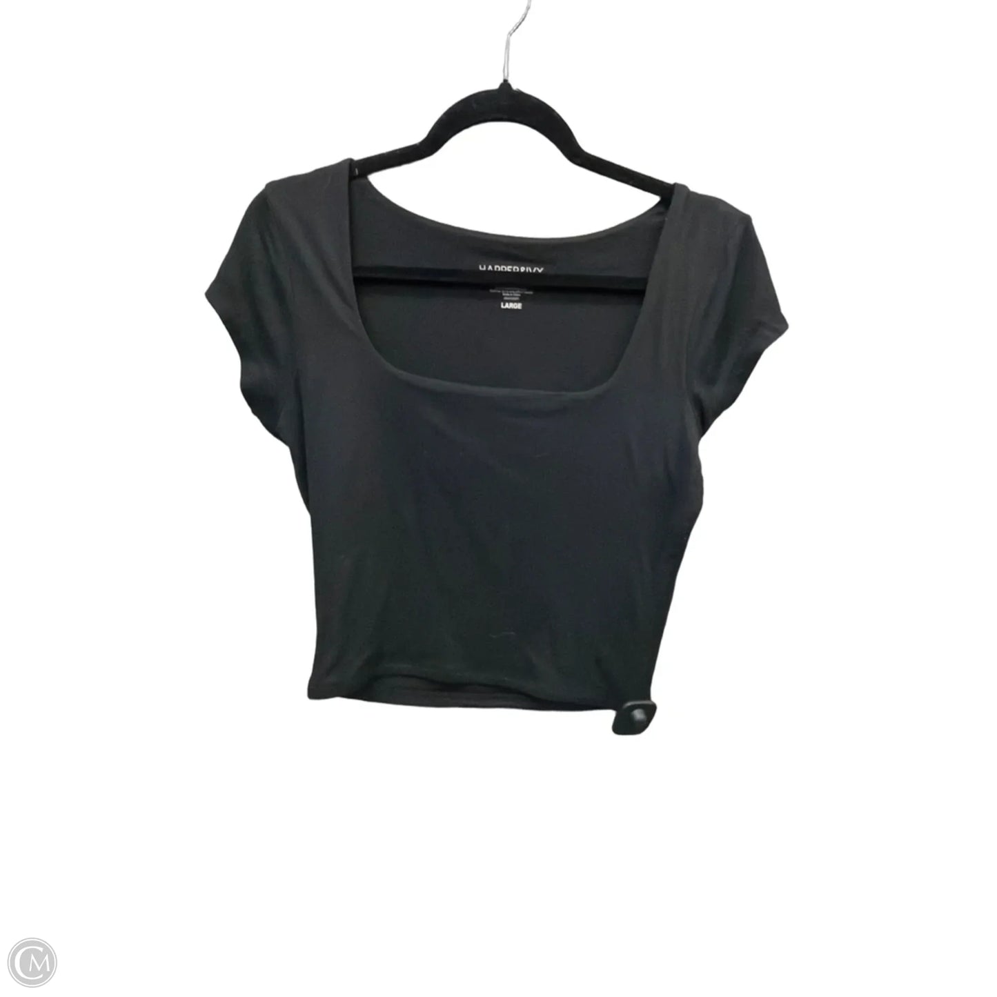 Top Short Sleeve By Clothes Mentor In Black, Size: L