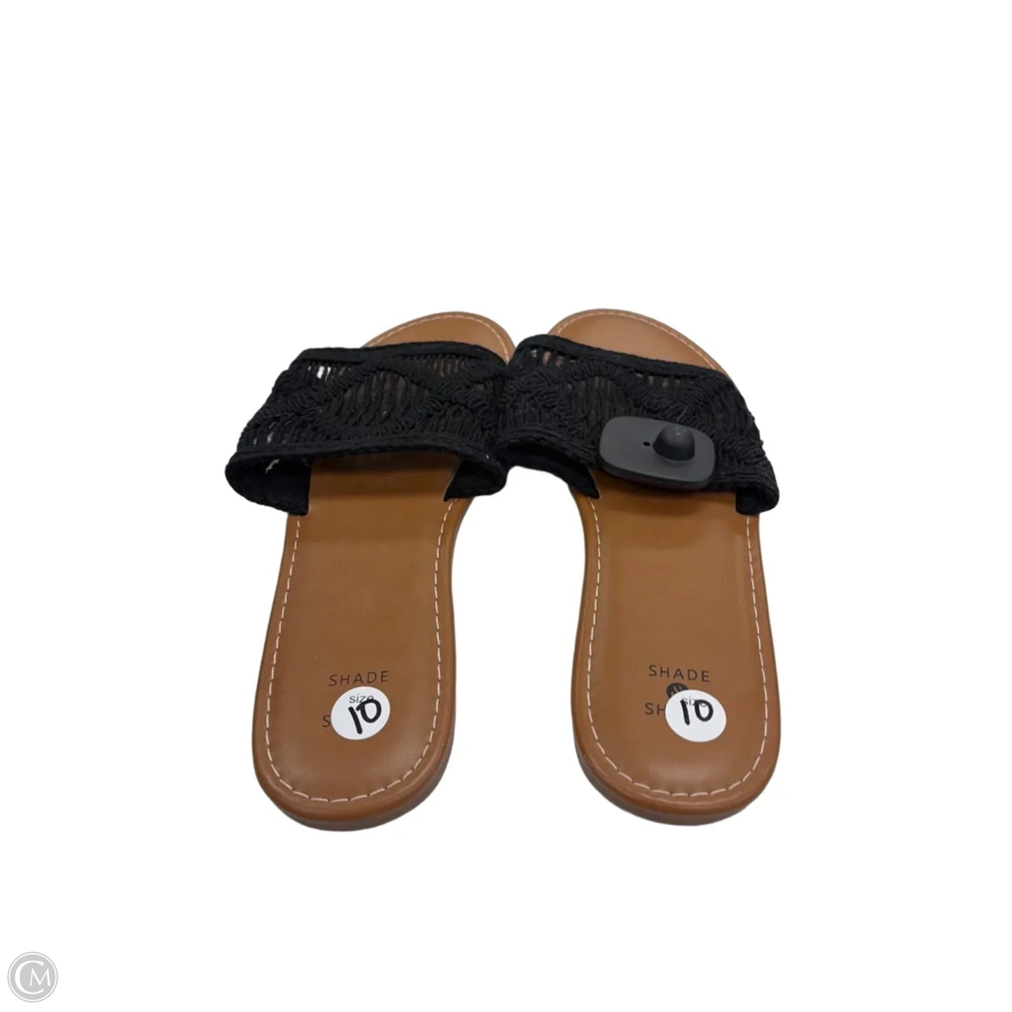 Sandals Flats By Shade & Shore In Black & Brown, Size: 10