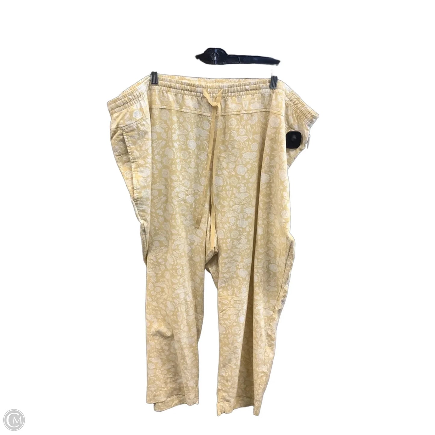Pants Linen By Universal Thread In White & Yellow, Size: 22