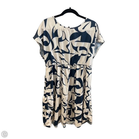 Dress Casual Midi By Emery Rose In Blue & Cream, Size: 2x