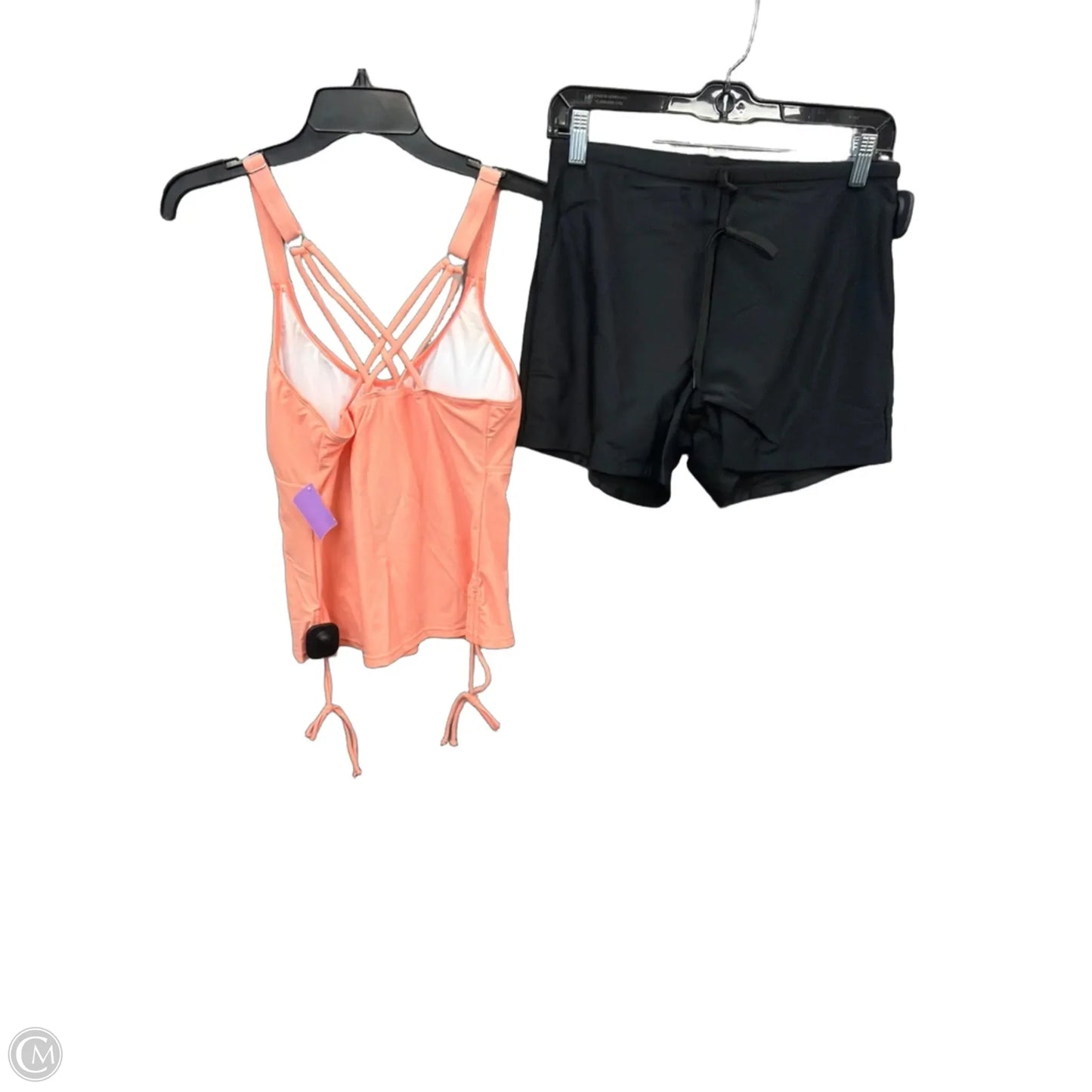 Swimsuit 2pc By Clothes Mentor In Black & Pink, Size: Xl