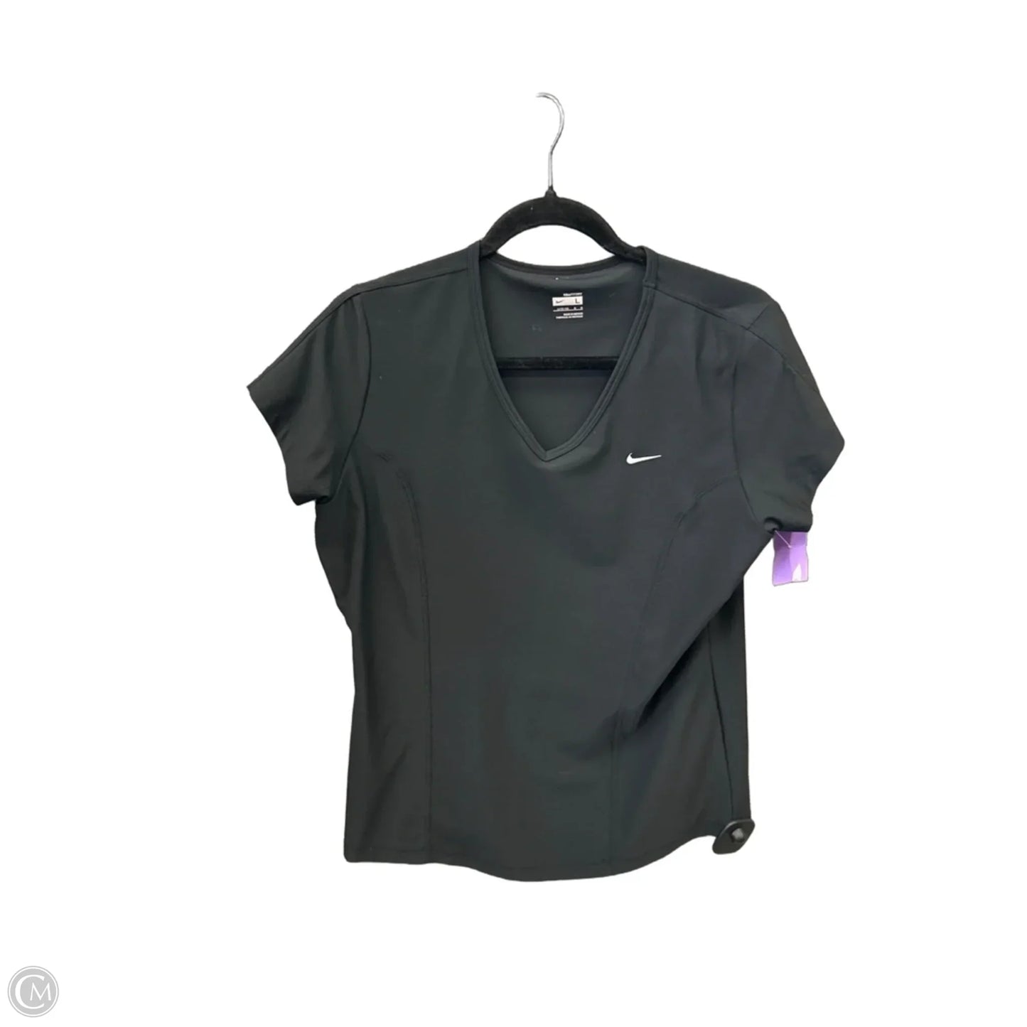 Athletic Top Short Sleeve By Nike Apparel In Black, Size: L