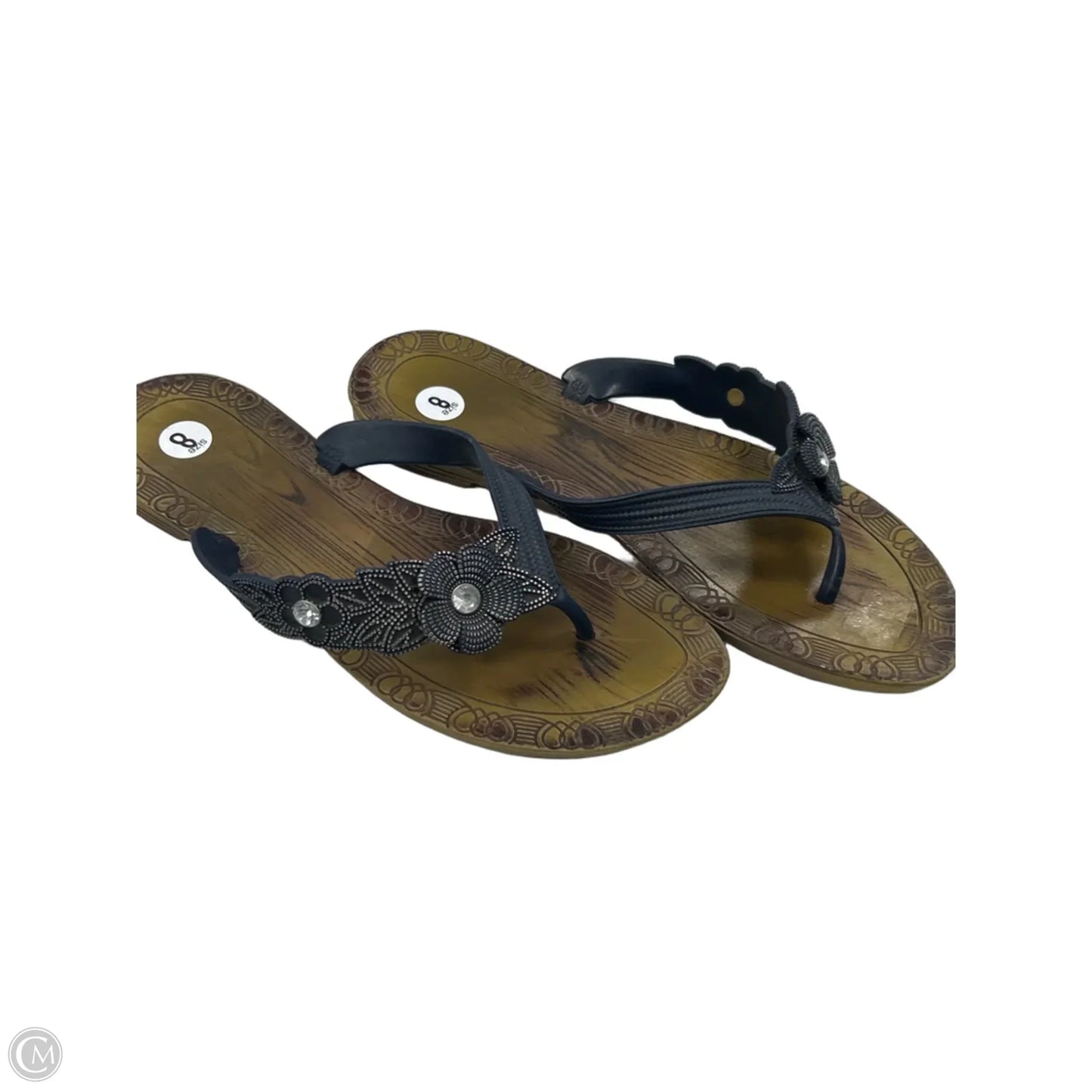 Sandals Flip Flops By Clothes Mentor In Gold, Size: 8