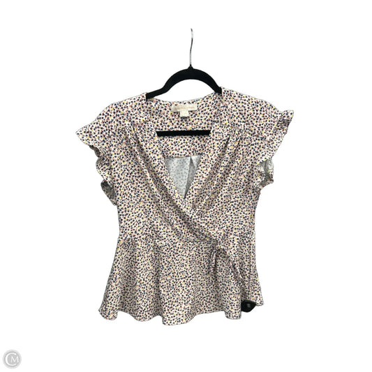 Top Short Sleeve By Monteau In Floral Print, Size: L