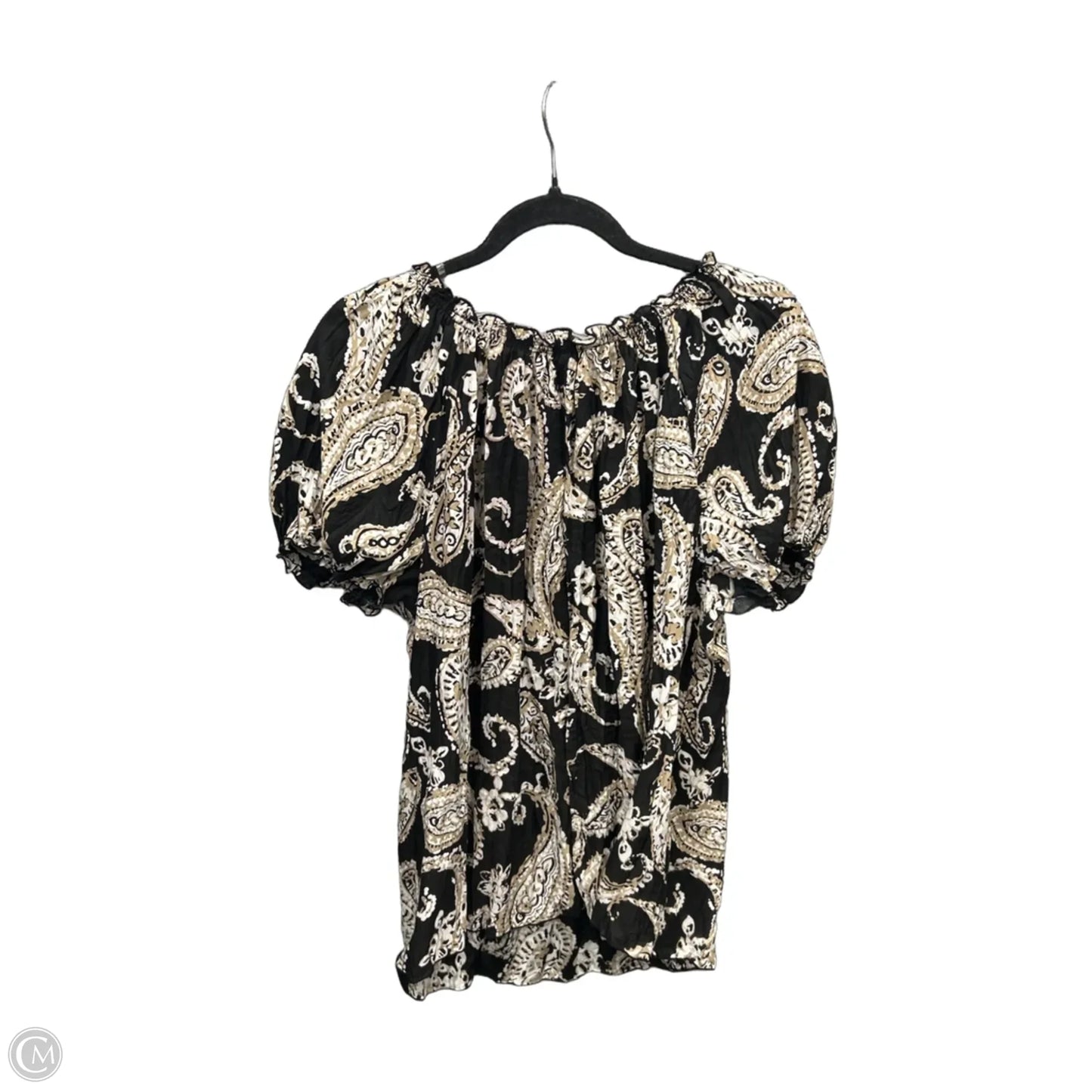 Top Short Sleeve By Croft And Barrow In Black & Cream, Size: Xl