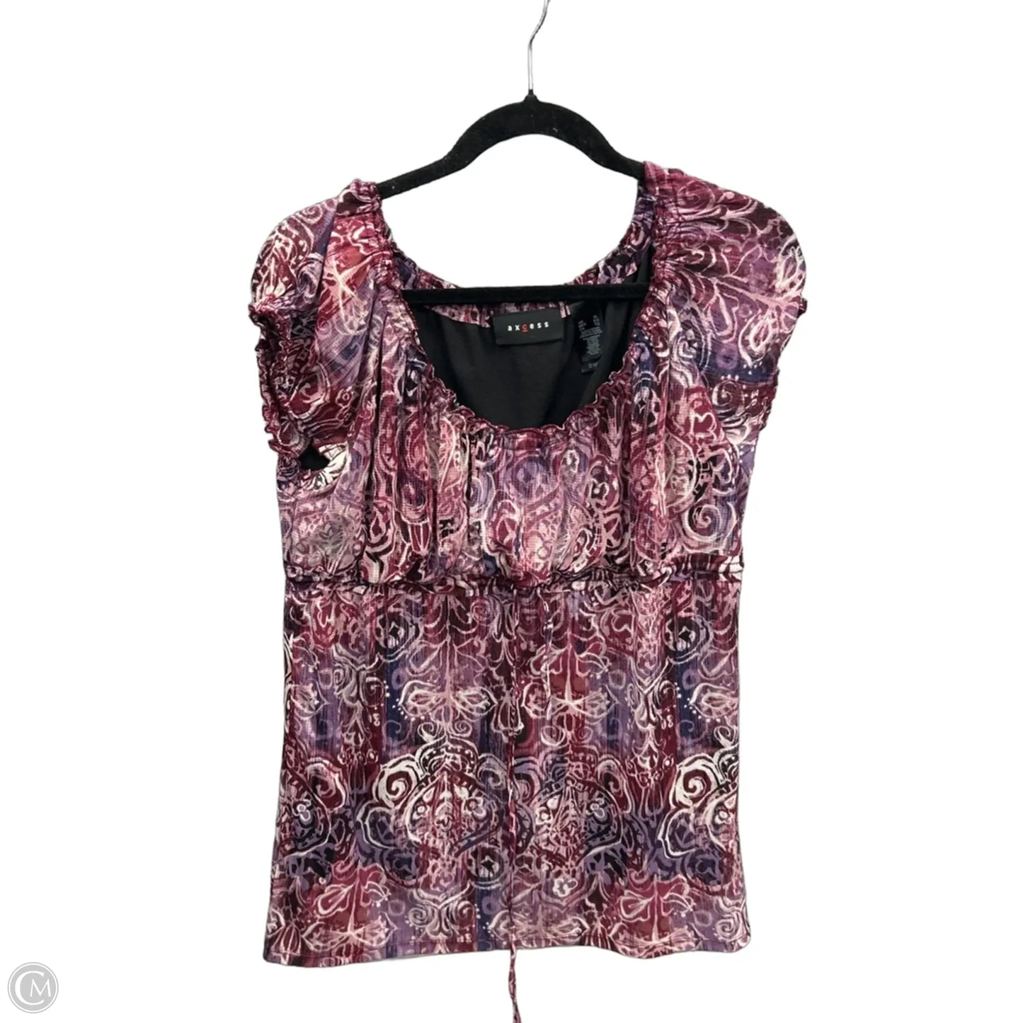 Top Short Sleeve By Axcess In Purple, Size: Xl