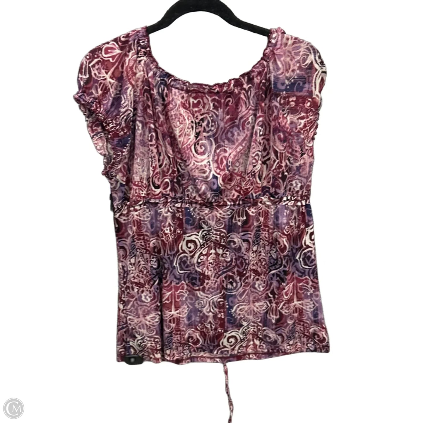 Top Short Sleeve By Axcess In Purple, Size: Xl