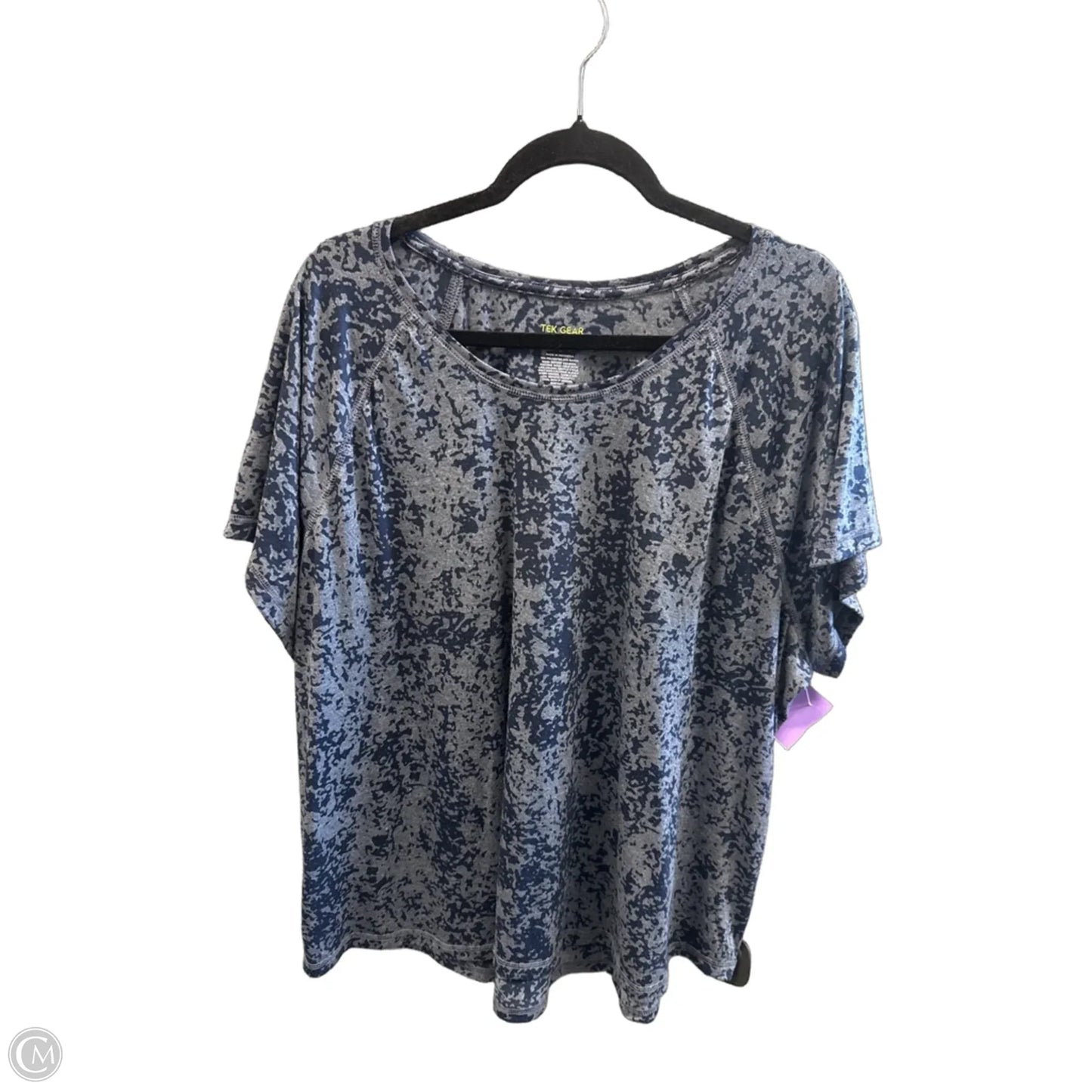Athletic Top Short Sleeve By Tek Gear In Blue, Size: 3x