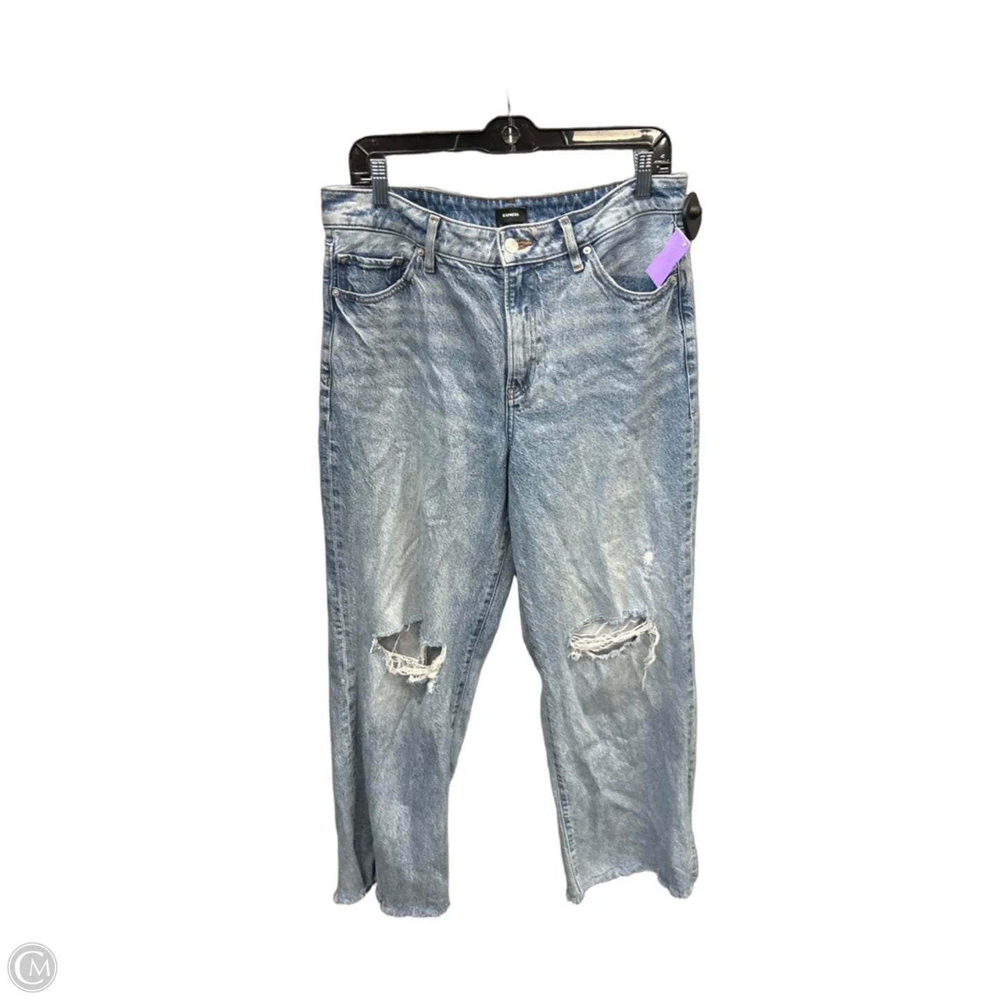 Jeans Wide Leg By Express In Blue Denim, Size: 12