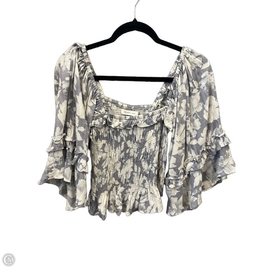 Blouse 3/4 Sleeve By Mustard Seed In Grey, Size: M
