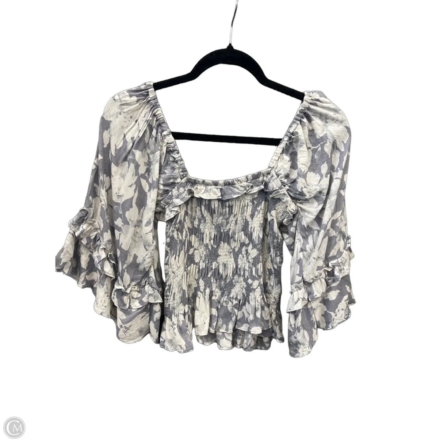 Blouse 3/4 Sleeve By Mustard Seed In Grey, Size: M