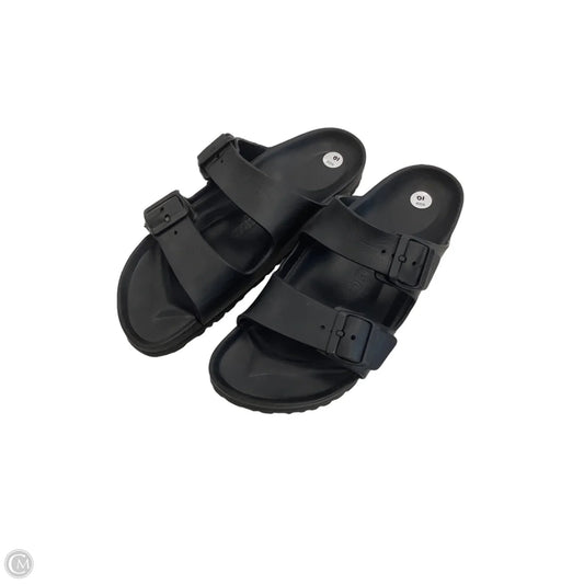 Sandals Flats By Birkenstock In Black, Size: 10