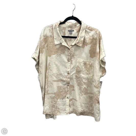 Top Short Sleeve By Falls Creek In Cream, Size: 3x
