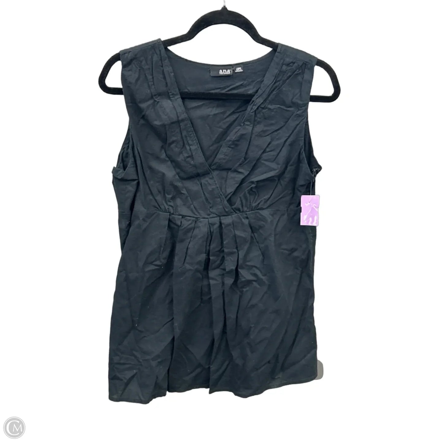 Top Sleeveless By Ana In Black, Size: L
