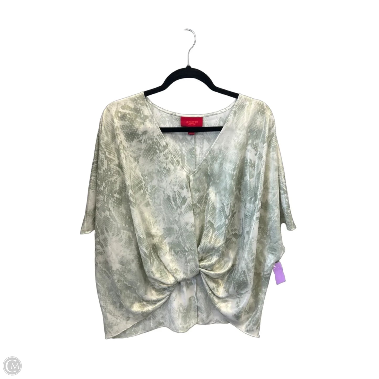 Blouse Short Sleeve By Jennifer Lopez In Green, Size: Xl