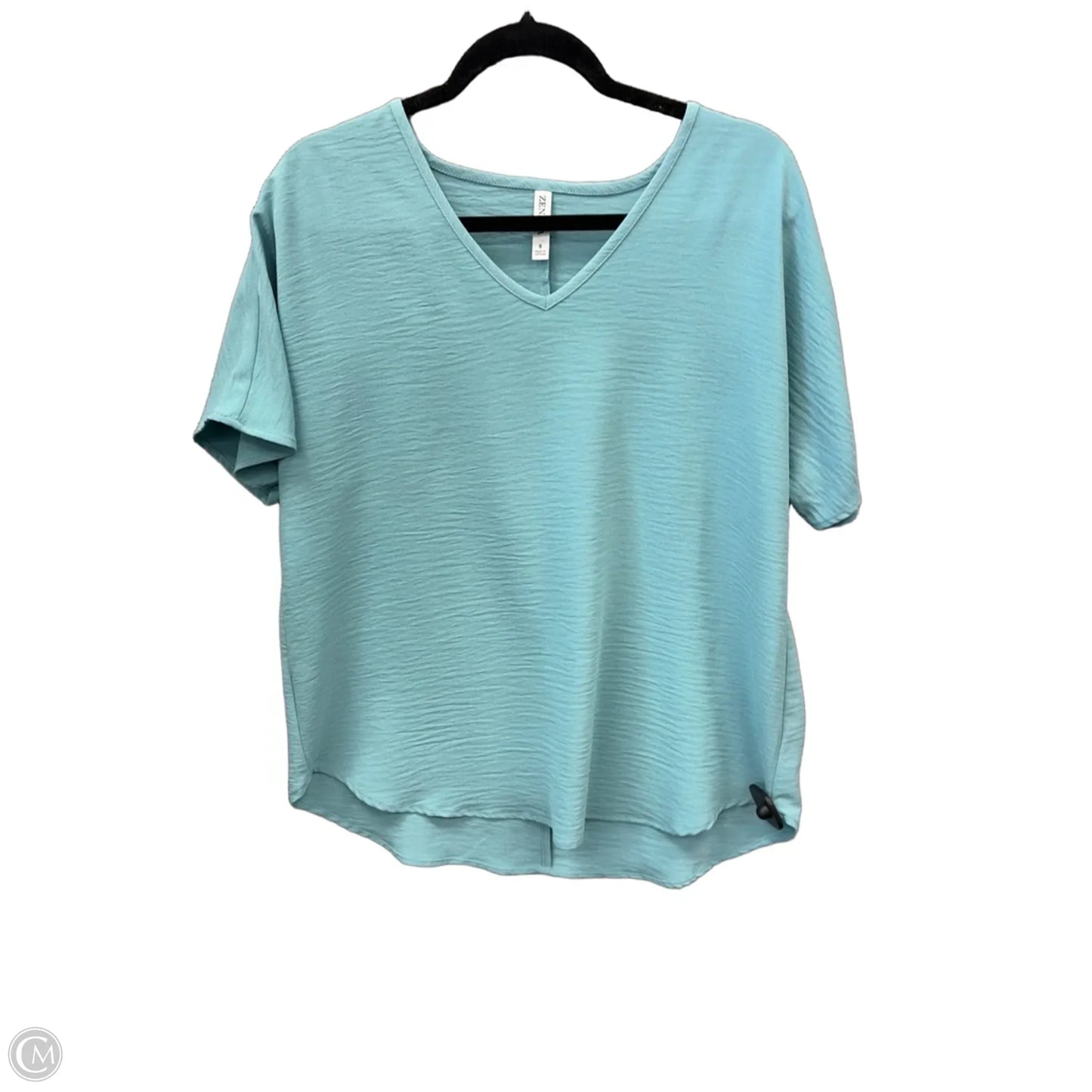 Top Short Sleeve By Zenana In Blue, Size: S