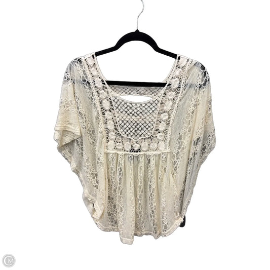 Top Short Sleeve By Clothes Mentor In Cream, Size: M