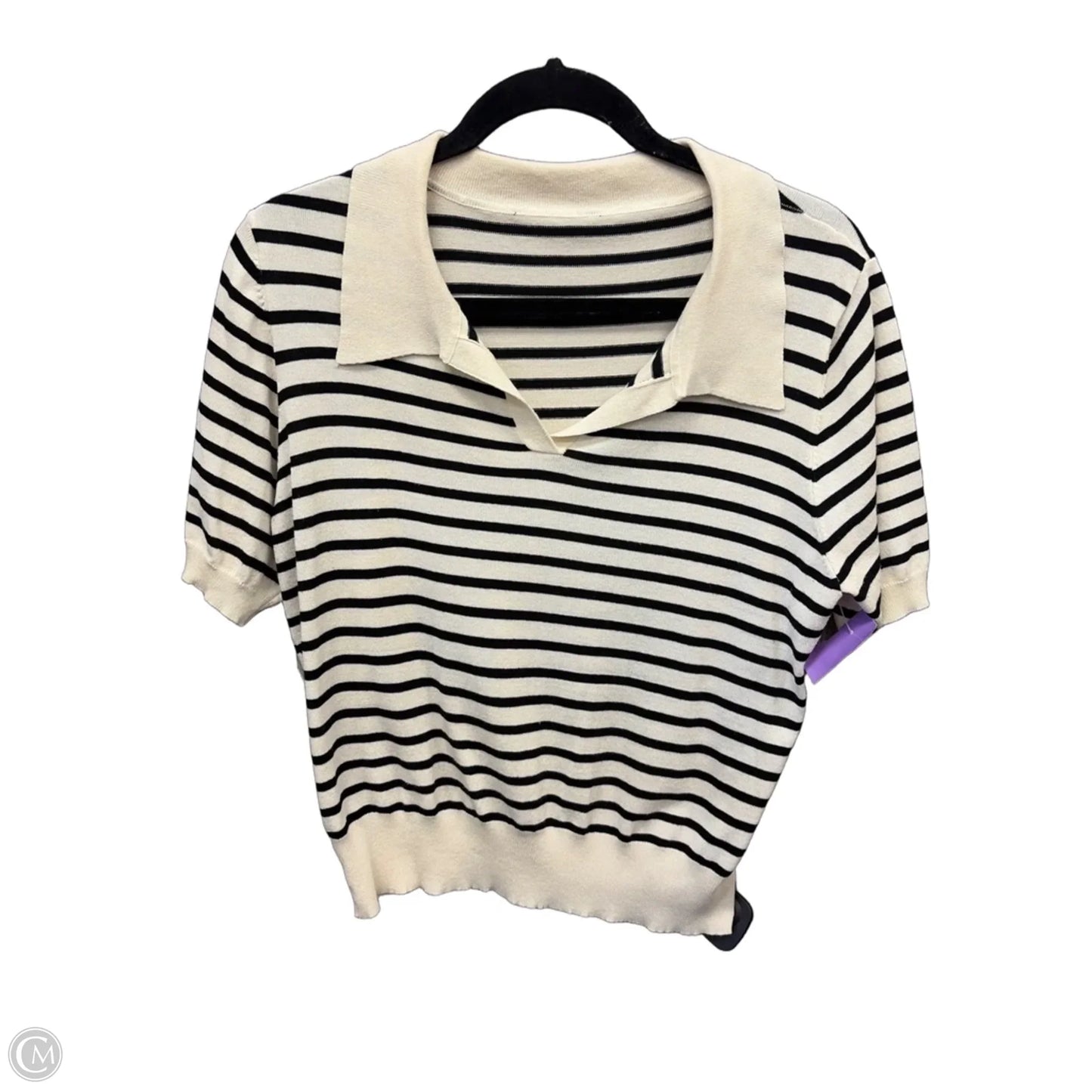 Top Short Sleeve By Dazy In Striped Pattern, Size: L