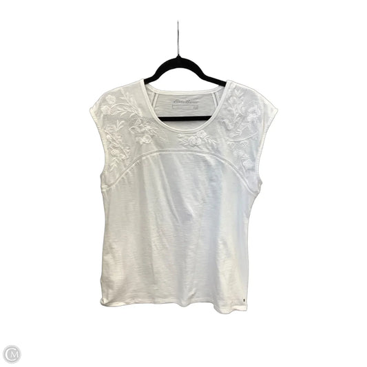 Top Sleeveless By Eddie Bauer In White, Size: L