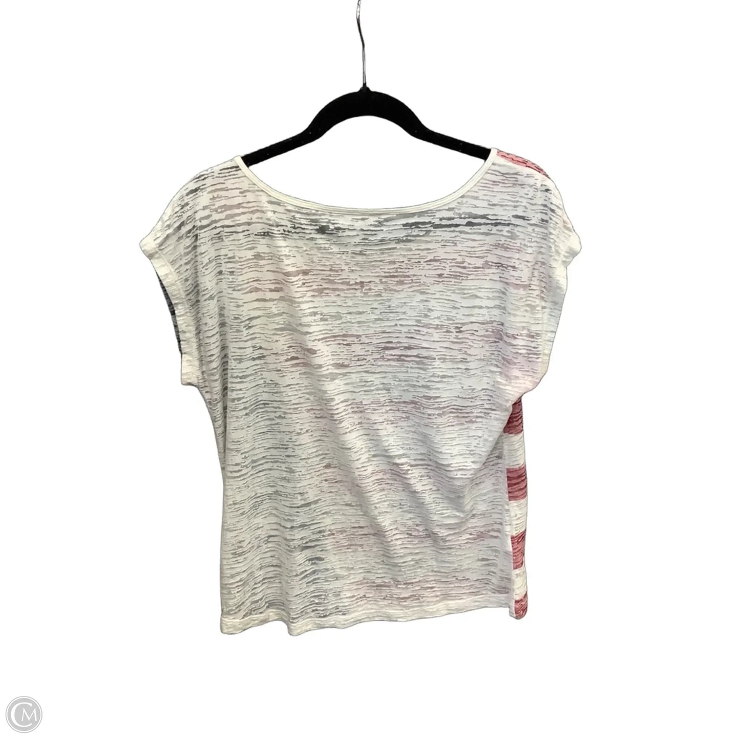 Top Short Sleeve By Eddie Bauer In Blue & Red & White, Size: L