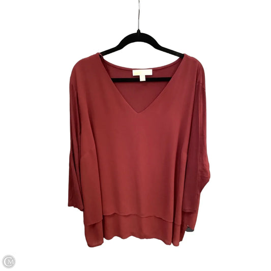 Top Long Sleeve By Michael By Michael Kors In Red, Size: 3x