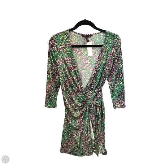 Dress Casual Midi By Bcbgmaxazria In Green & Purple, Size: Xs