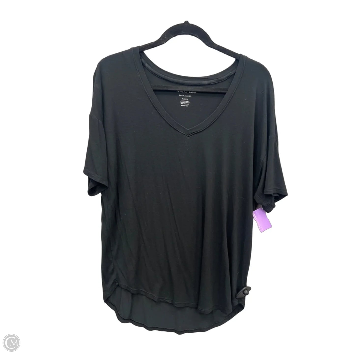 Top Short Sleeve By American Eagle In Black, Size: M