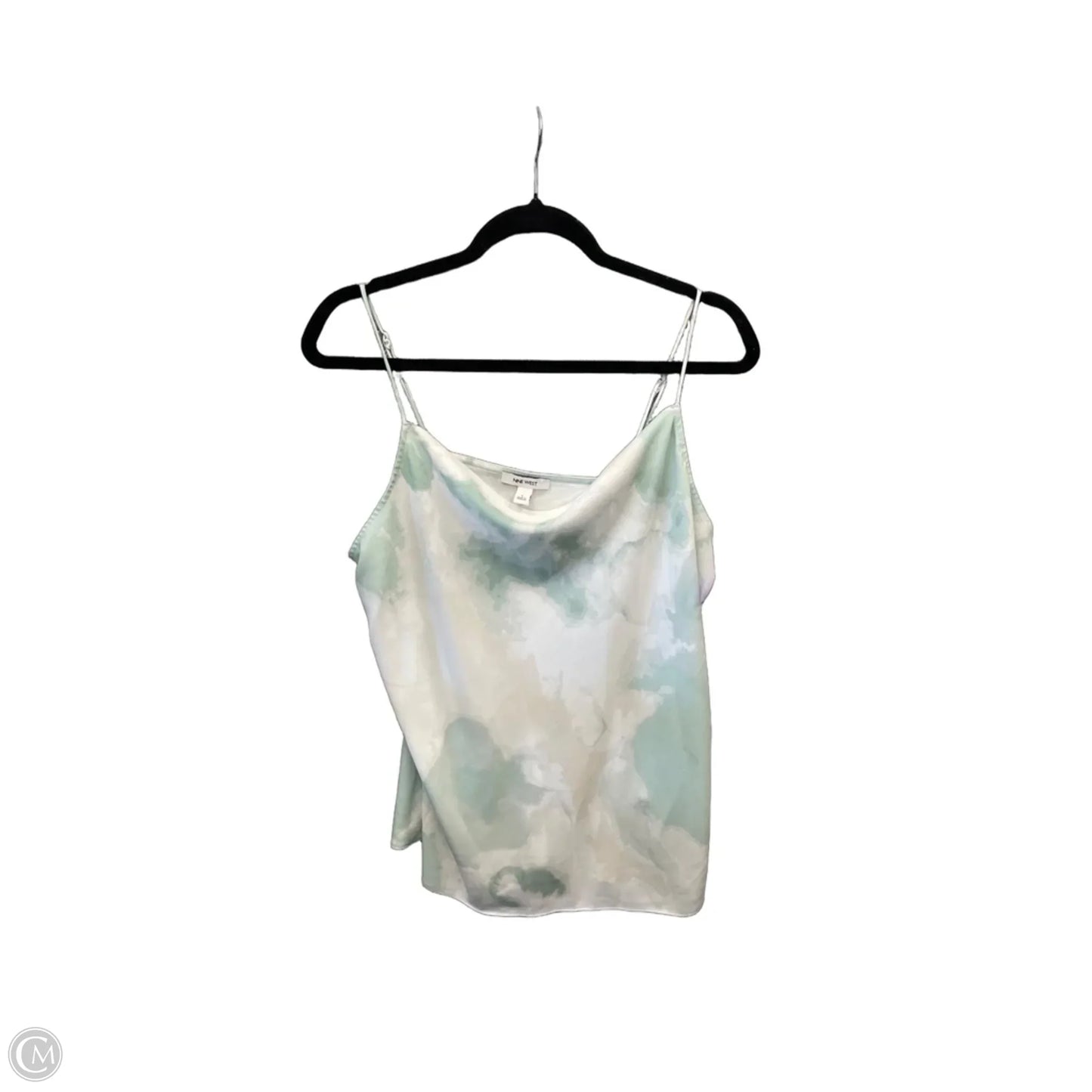 Top Sleeveless By Nine West Apparel In Green & White, Size: L