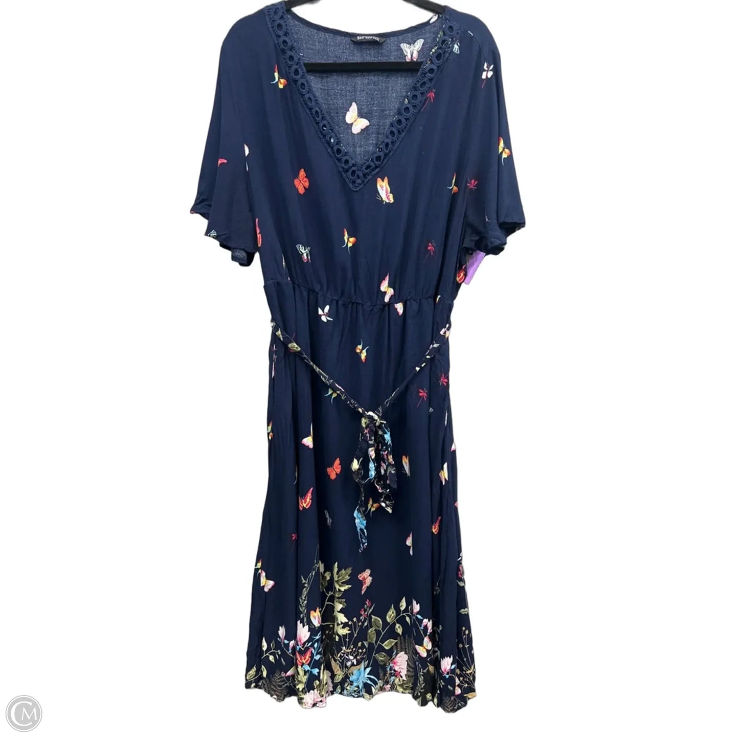 Dress Casual Midi By Bloomchic In Navy, Size: 3x